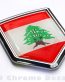 Lebanon Flag Crest Lebanese Emblem Chrome Car Decal Sticker