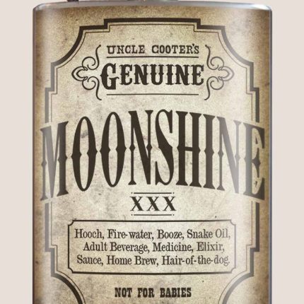 Moonshine flask shaped sticker