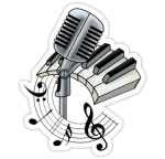 Music sticker Mic and keyboard sticker