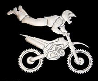 OFF ROAD Guy on Bike Chrome Emblem