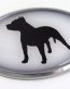 Pit Bull 3D Adhesive Oval Chrome Pet Emblem