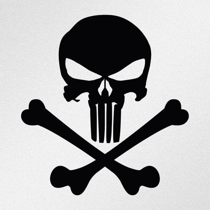 Punisher Crossbones Diecut Sticker Decal - Pro Sport Stickers