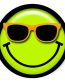 smile green with shades cool sticker