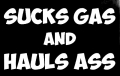 sucks gas hauls ass car sticker