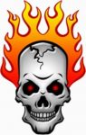 Flaming Skull Sticker