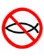 anti religion no fish sticker