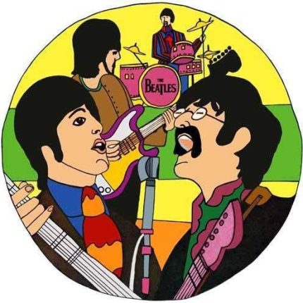 beatles round sticker