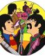beatles round sticker