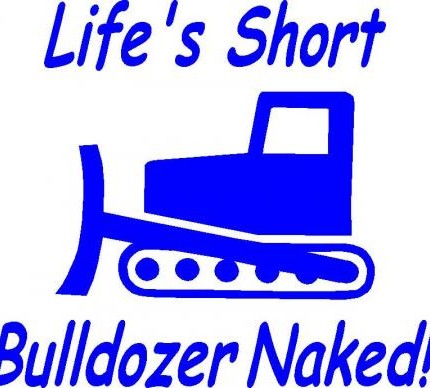 Bulldozer Naked Decal funny auto decal