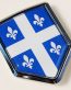 Canada Quebec Flag Crest Chrome Emblem Car Decal Fleur De Lis