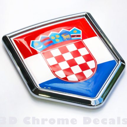 Croatia Flag Crest Croatian Emblem Chrome Car Decal Sticker