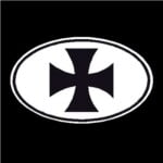 Cross Decal Oval