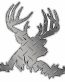 Deer Head Decal 55 - Diamondplate Silver