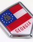 georgia US state flag domed chrome emblem car badge decal