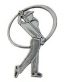 Golfer Swing Chrome Emblem