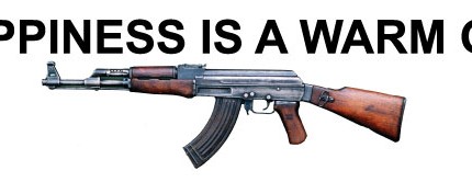 Happiness Is A Warm Gun AR-15 Bumper Sticker 2