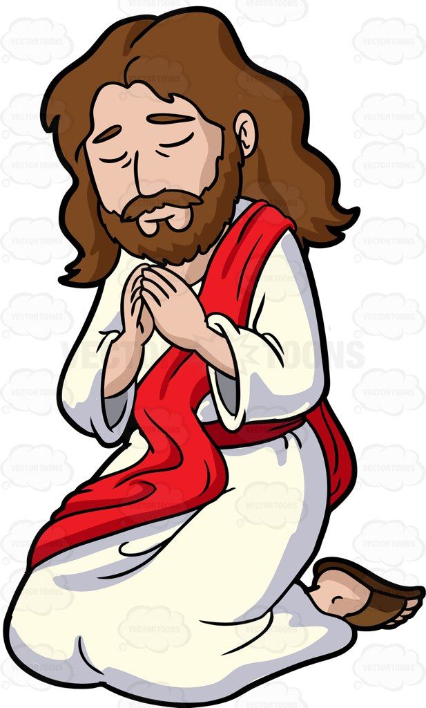 jesus praying color religious sticker