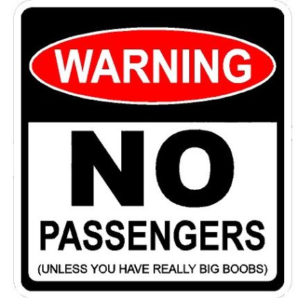 No Passengers unless Big Boobs Sticker Pack