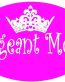 Pageant Pink and White Oval Sticker