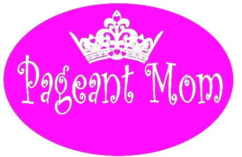 Pageant Pink and White Oval Sticker