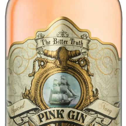 Pink Gin Bottle Shaped Sticker