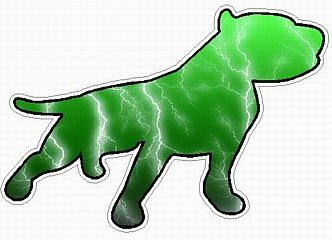 PITBULL STICKER FILLS lightning green