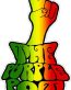 purple pot rasta logo sticker