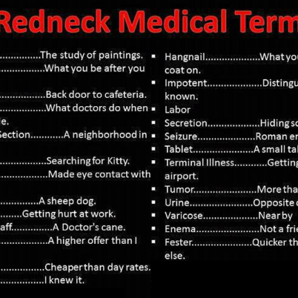 Redneck Medical Terms Sticker