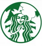 starbucks smokin weed logo round weed sticker