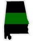 thin green line ALABAMA STICKER