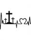 Three-Crosses-Cross-Jesus-Faith-Vinyl-HEART BEAT Decal-Car