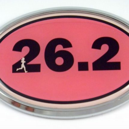 26.2 Pink Running Oval 3D Chrome Emblem