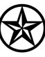 3d star black and white circle