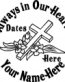 Always in Our Hearts Cross with Flowers Sticker