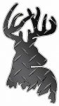 Deer Head Decal 44 - Daimondplate Black