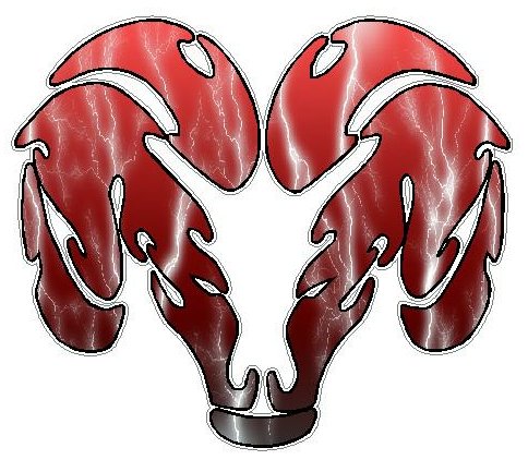 Dodge Ram Tribal Logo - FILLS Lightning RED - Pro Sport Stickers