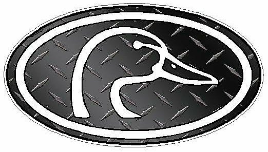 Duck Hunting Oval Decal 66 - Diamondplate Black