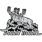 GRAY BLACK WHITE double trouble sticker