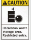 Hazardous Waste Caution ANSI Sign