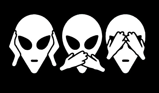 Hear Speak See no Evil Alien Window Decal Sticker