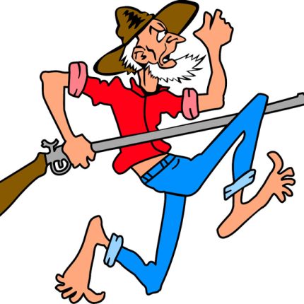 Hillbilly CARTOON MAN WITH RIFLE STICKER