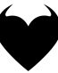 Horned Heart Vinyl Decal Sticker