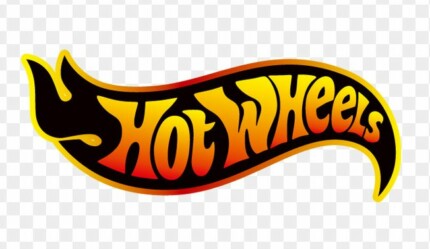 hotwheels black with flames logo sticker