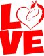 love with horse heart vinyl decal sticker car tattoo equestrian love