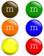 m&m small round sticker set