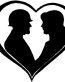 military love heart diecut decal
