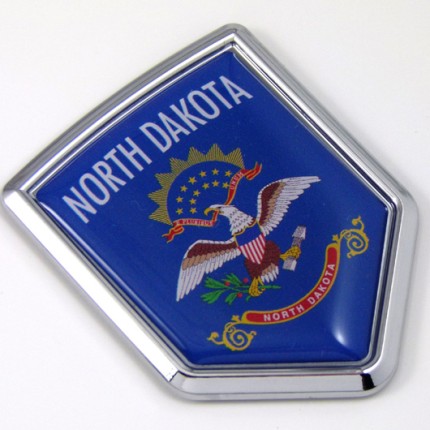 north dakota US state flag domed chrome emblem car badge decal