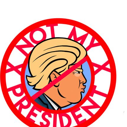 not my presdient round political sticker