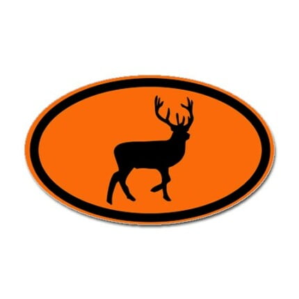Orange Deer Oval Sticker