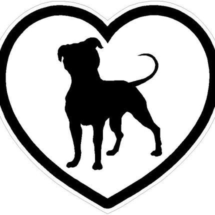 pitbull in heart sticker